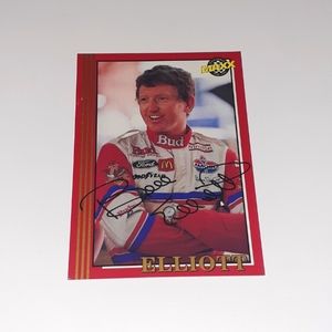 1992 Maxx NASCAR Budweiser Card Signed By Bill Elliott in 1996 Vintage